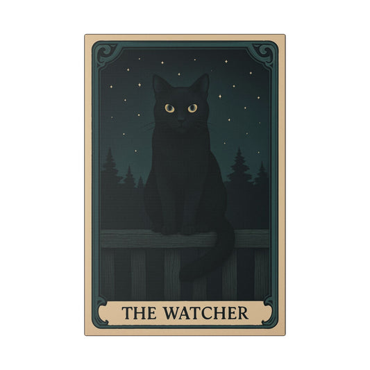 Black Cat Wall Art - 'The Watcher' Canvas Print