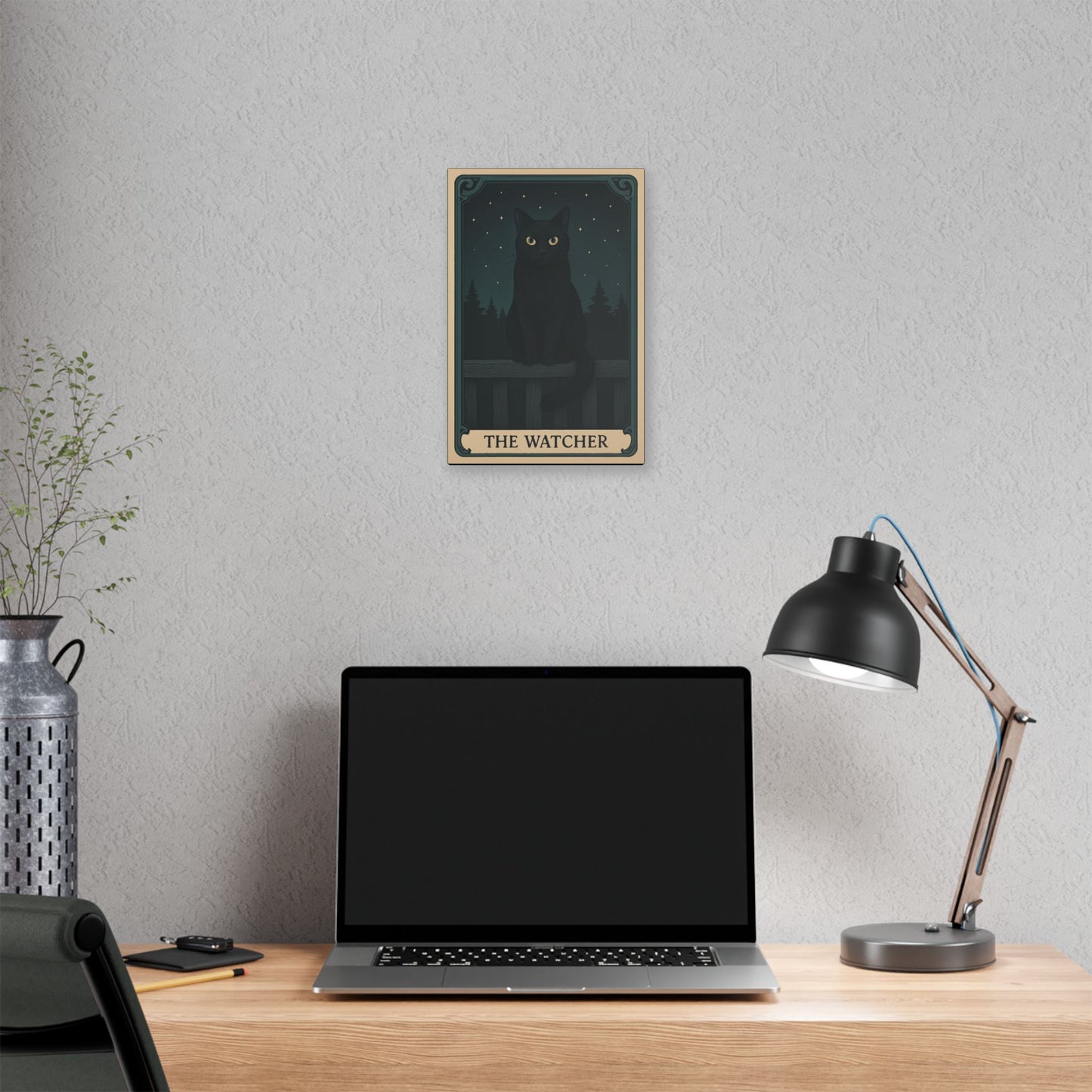 Black Cat Wall Art - 'The Watcher' Canvas Print