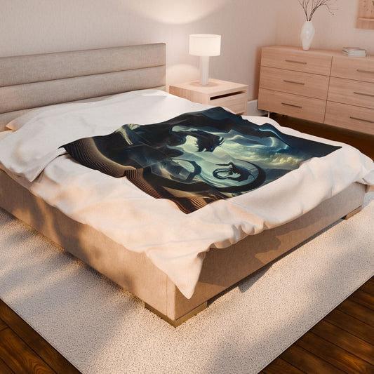Cosmic Dragon Plush Blanket | Soft Comforter, Fantasy Decor, Gift for Gamers, Cozy Throw, Unique Home Accessory