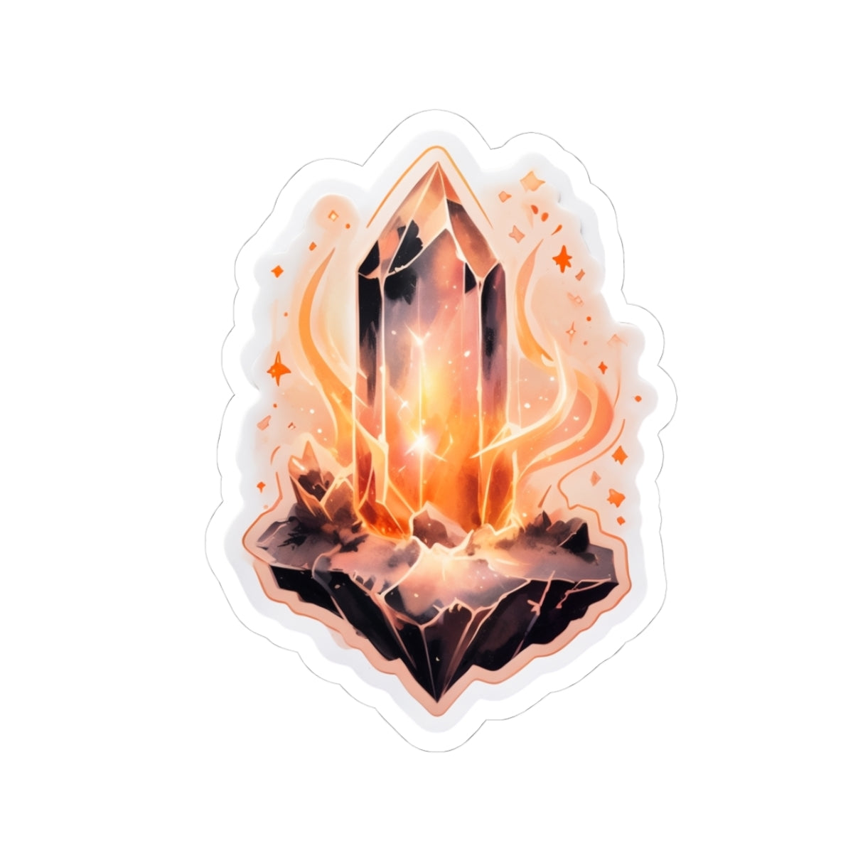 Crystal Flame Kiss-Cut Stickers - Artistic Vinyl for Personalization