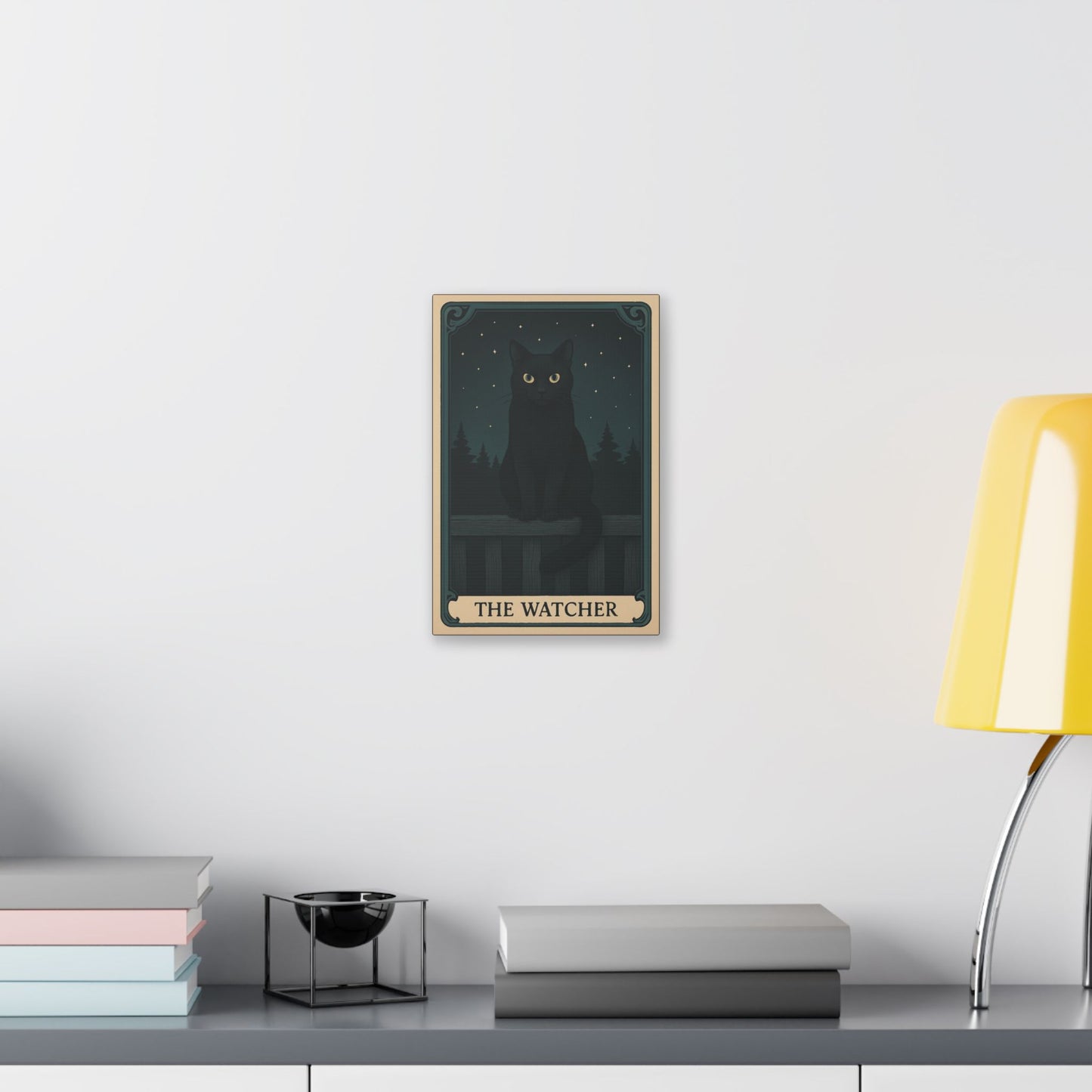 Black Cat Wall Art - 'The Watcher' Canvas Print