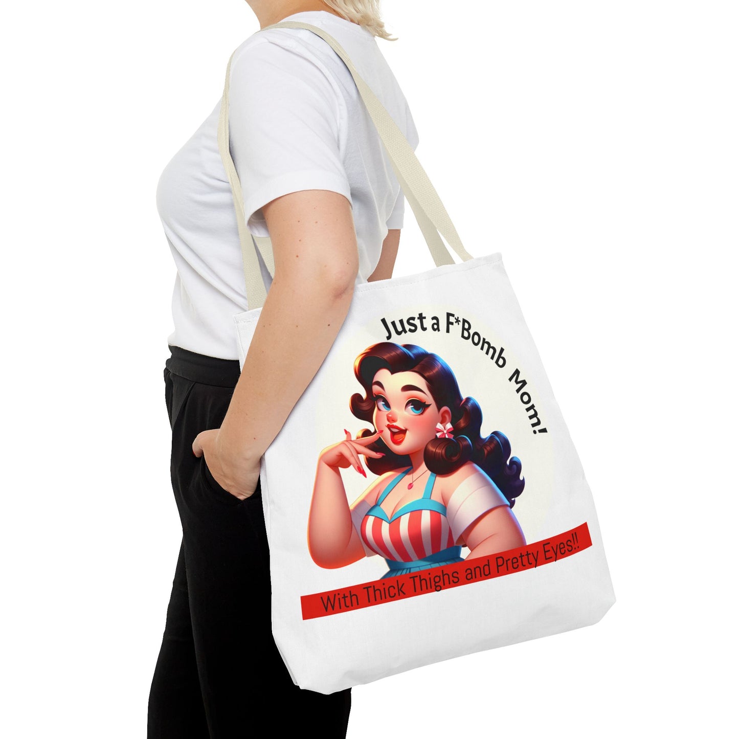 Just a F'Bomb Mom Tote Bag | Fun Mother's Day Gift, Travel Shoulder Bag, Chic Organizer, Everyday Tote, Unique Mom Accessory