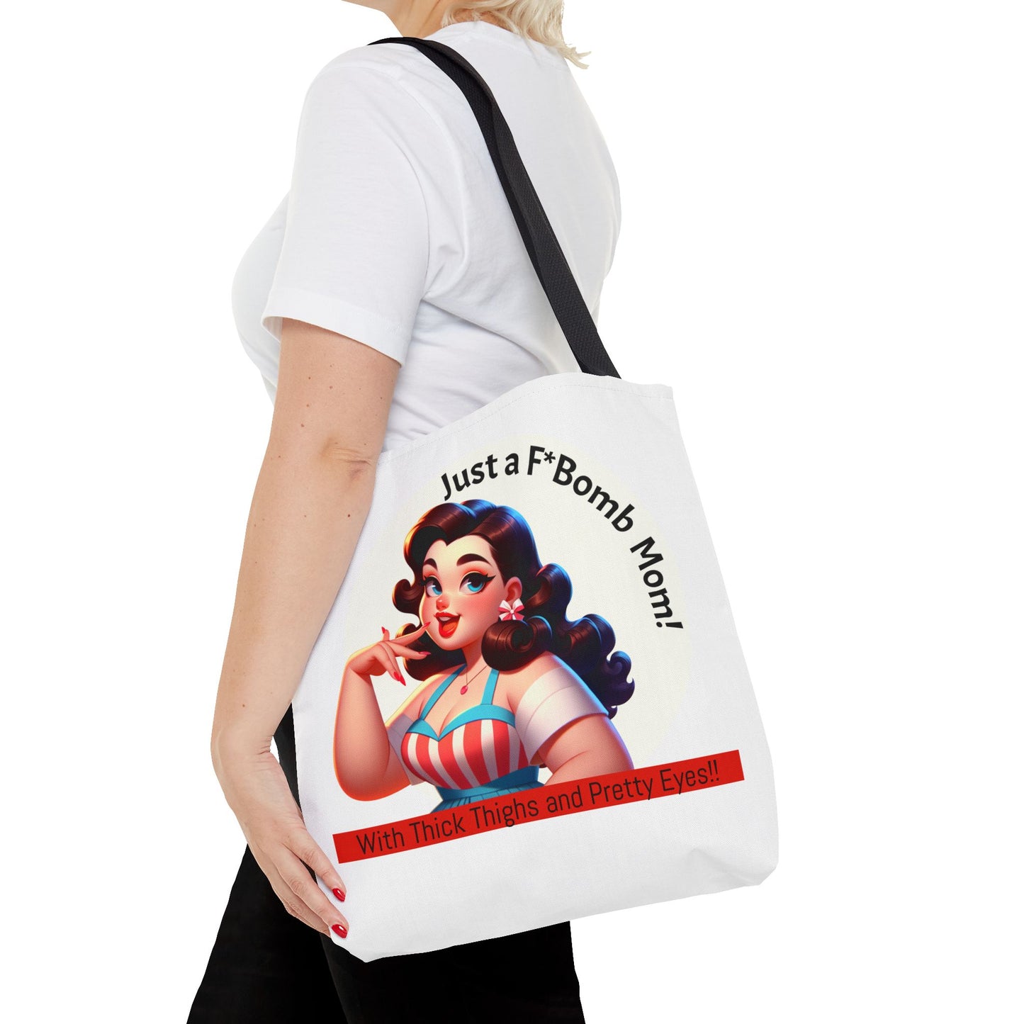 Just a F'Bomb Mom Tote Bag | Fun Mother's Day Gift, Travel Shoulder Bag, Chic Organizer, Everyday Tote, Unique Mom Accessory
