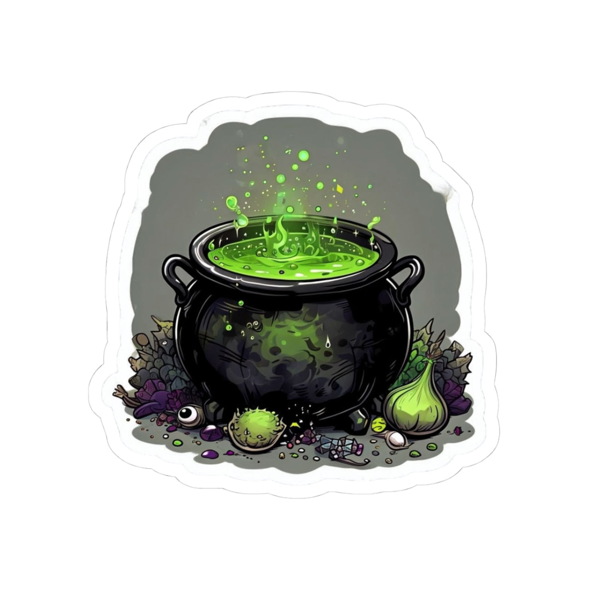 Mystical Cauldron Kiss-Cut Sticker - Perfect for Halloween and Witchcraft Decor