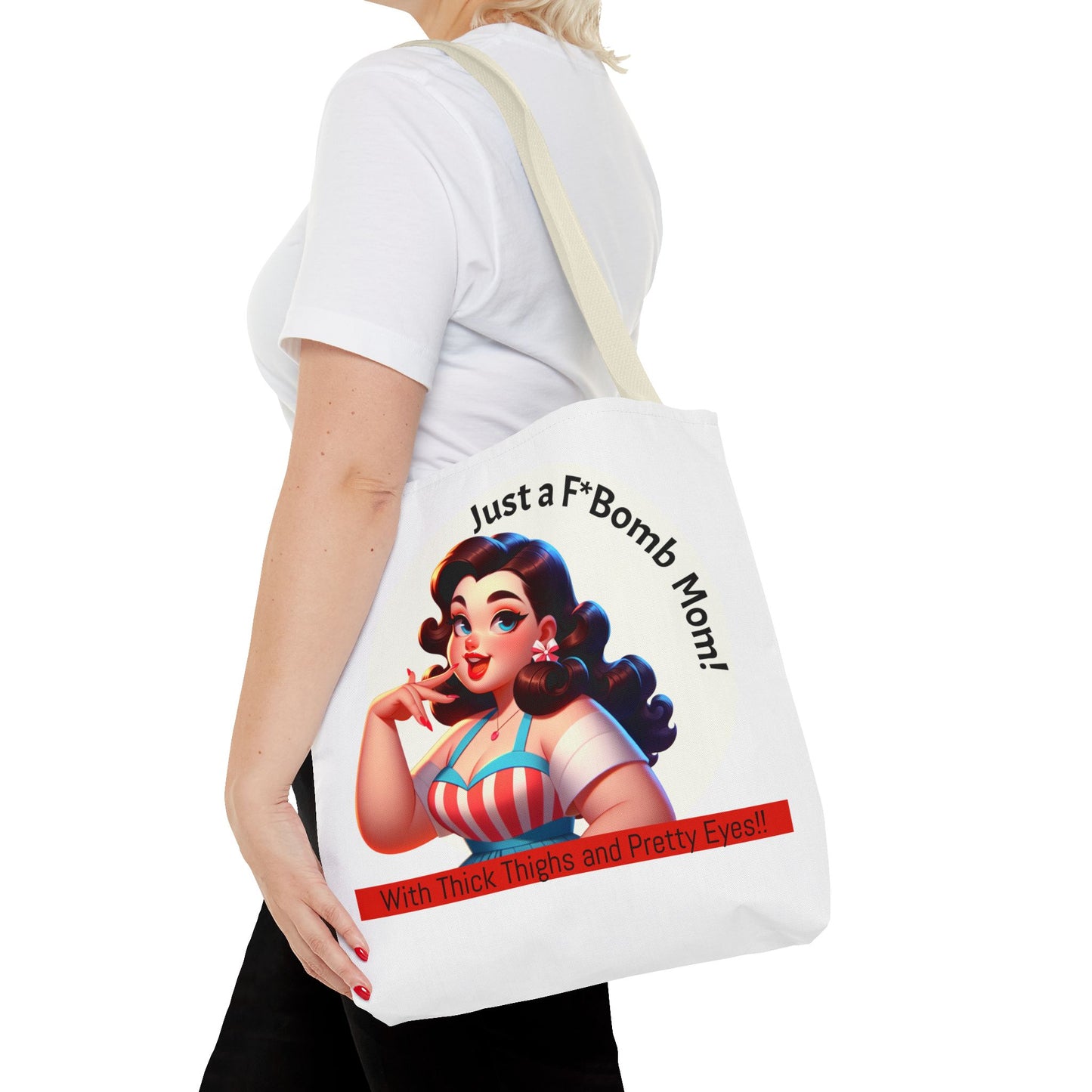 Just a F'Bomb Mom Tote Bag | Fun Mother's Day Gift, Travel Shoulder Bag, Chic Organizer, Everyday Tote, Unique Mom Accessory