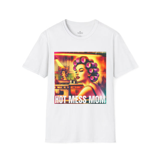 Hot Mess Mom Unisex T-Shirt | Funny Gift for Moms, Stylish Casual Wear, Self-Care Humor, Birthday Gift, Mother's Day Tee