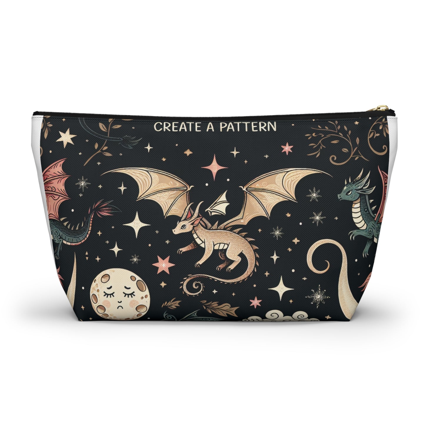 Mystical Dragon Accessory Pouch, Cute Makeup Bag, Fantasy Themed Pouch, Gift for Dragon Lovers, Organizer for Travel Essentials