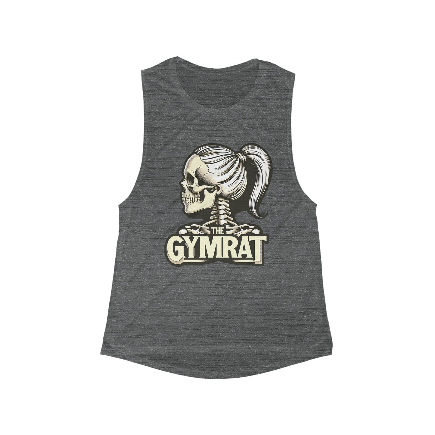 Gym Rat Women's Flowy Muscle Tank, Workout Shirt, Fitness Top, Casual Summer Wear, Gym Apparel, Gift for Fitness Enthusiasts