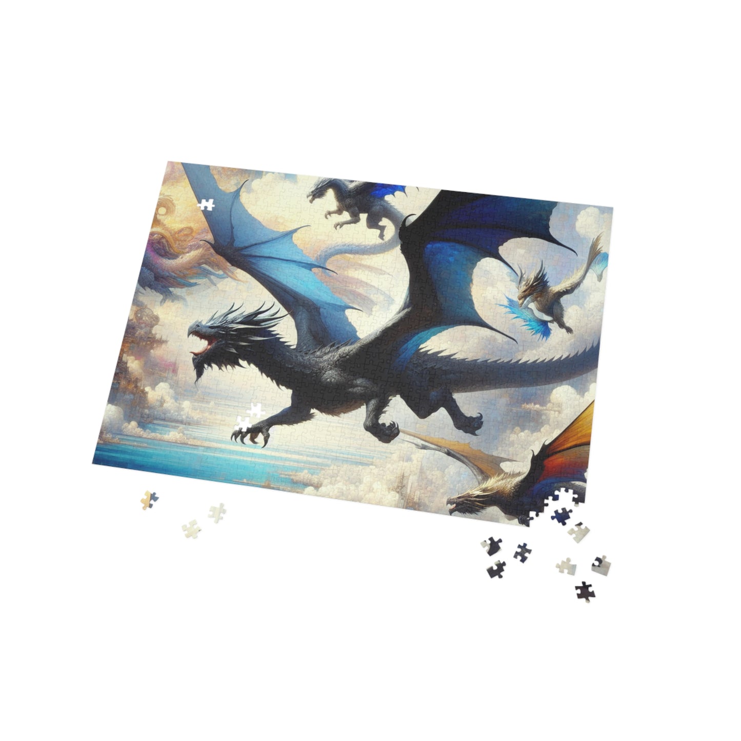 Fantasy Dragon Puzzle - 96, 252, 500, 1000-Piece, Jigsaw Game for Family Fun, Gift for Puzzle Lovers, Home Décor, Magical Adventure