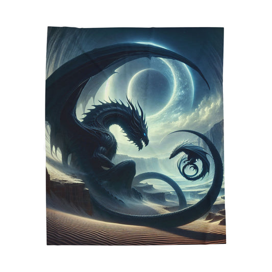 Cosmic Dragon Plush Blanket | Soft Comforter, Fantasy Decor, Gift for Gamers, Cozy Throw, Unique Home Accessory