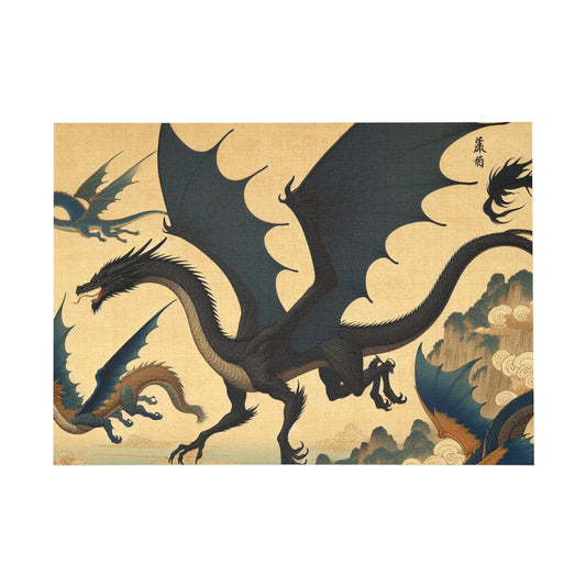 Dragon Art Puzzle - 96 to 1000-Piece Jigsaw, Fantasy Decor, Family Activity, Gift for Dragon Lovers, Fun Indoor Game