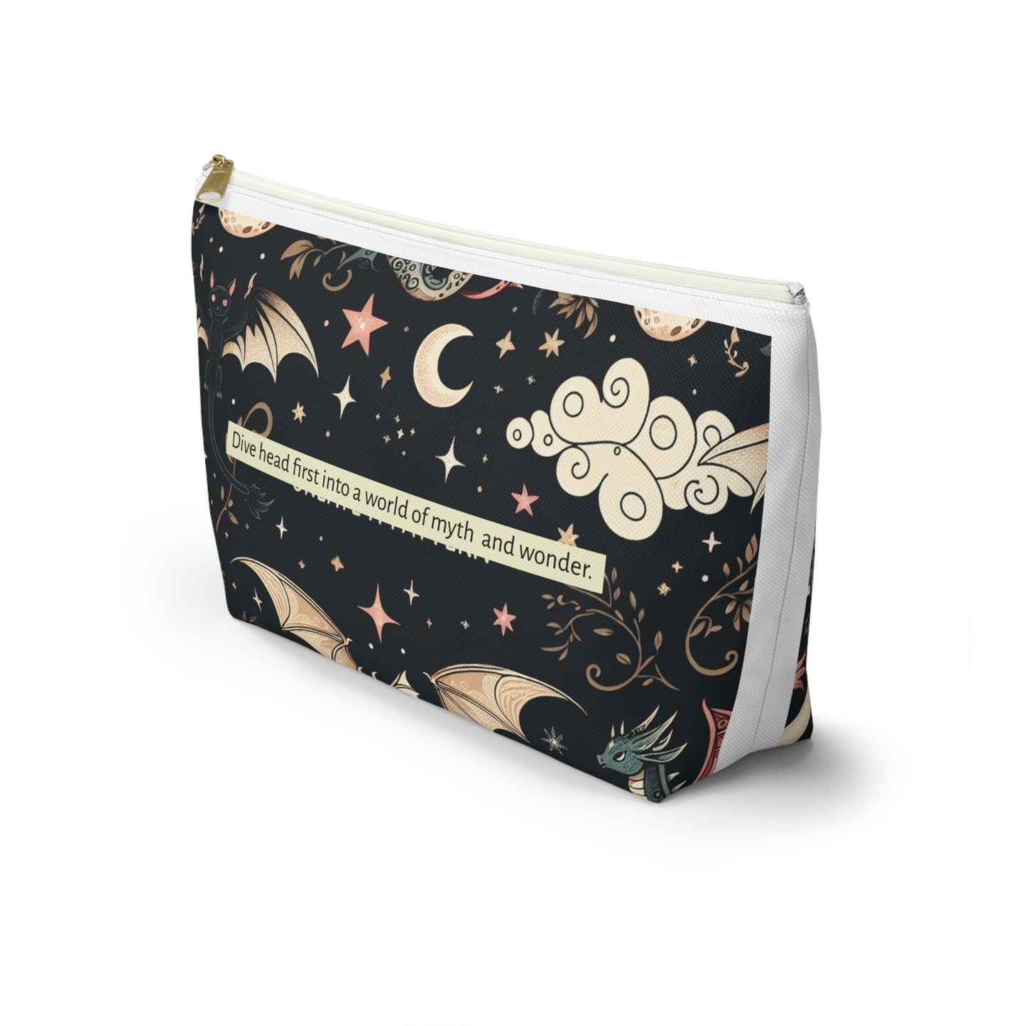 Mystical Dragon Accessory Pouch, Cute Makeup Bag, Fantasy Themed Pouch, Gift for Dragon Lovers, Organizer for Travel Essentials