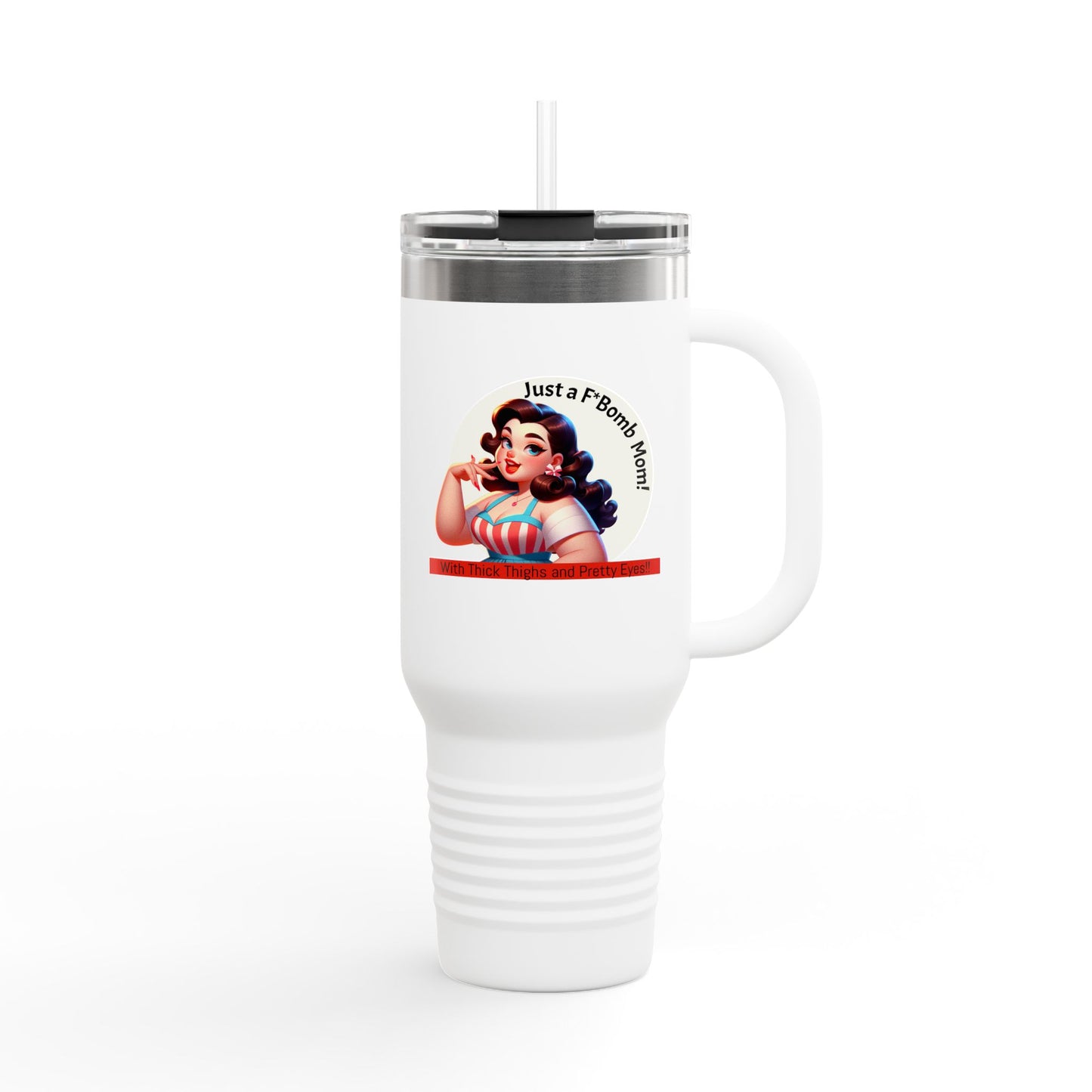 Retro Insulated Travel Mug | 40oz with Fun Design, Perfect for Gifts, Coffee Lovers, Beach Days, Summer Fun