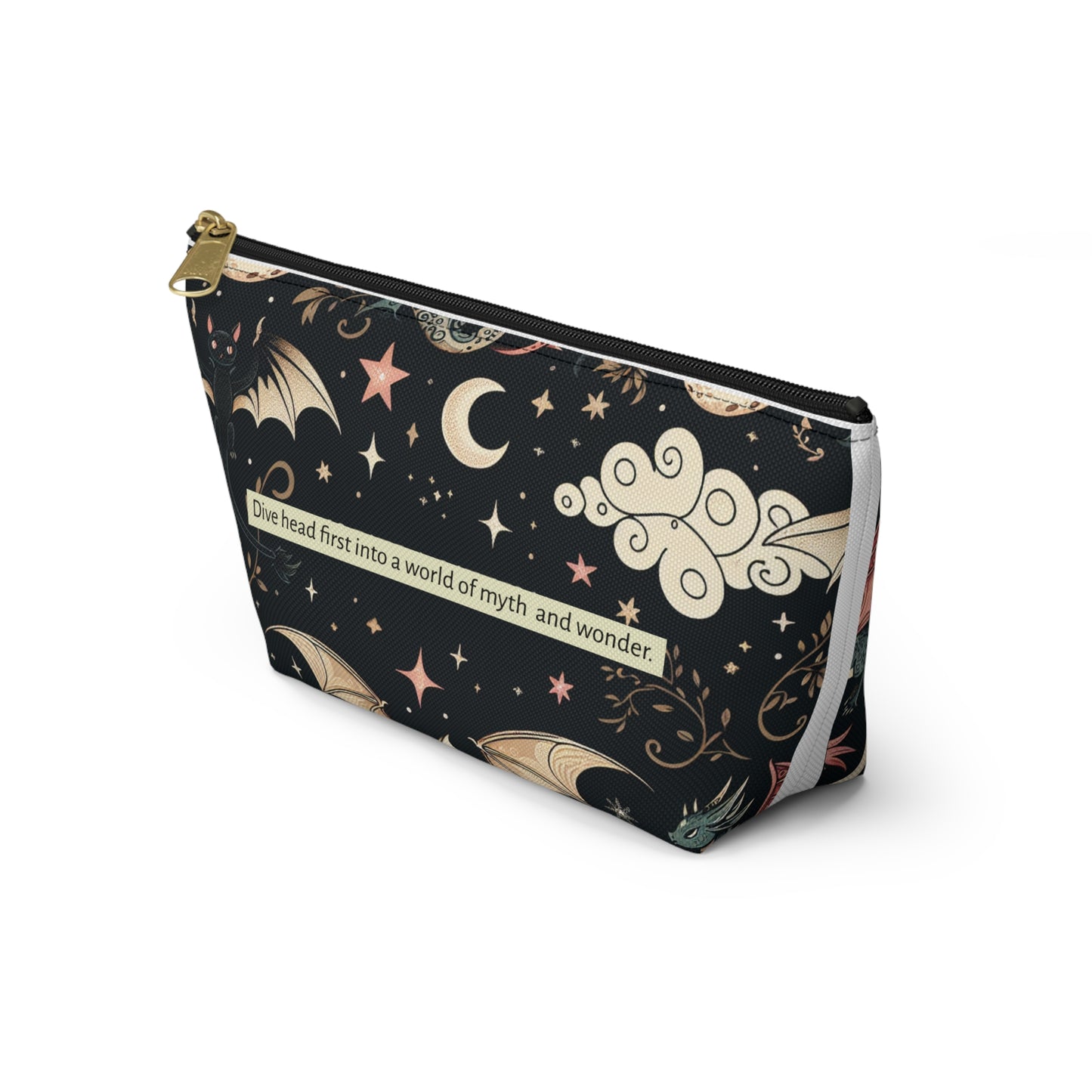 Mystical Dragon Accessory Pouch, Cute Makeup Bag, Fantasy Themed Pouch, Gift for Dragon Lovers, Organizer for Travel Essentials