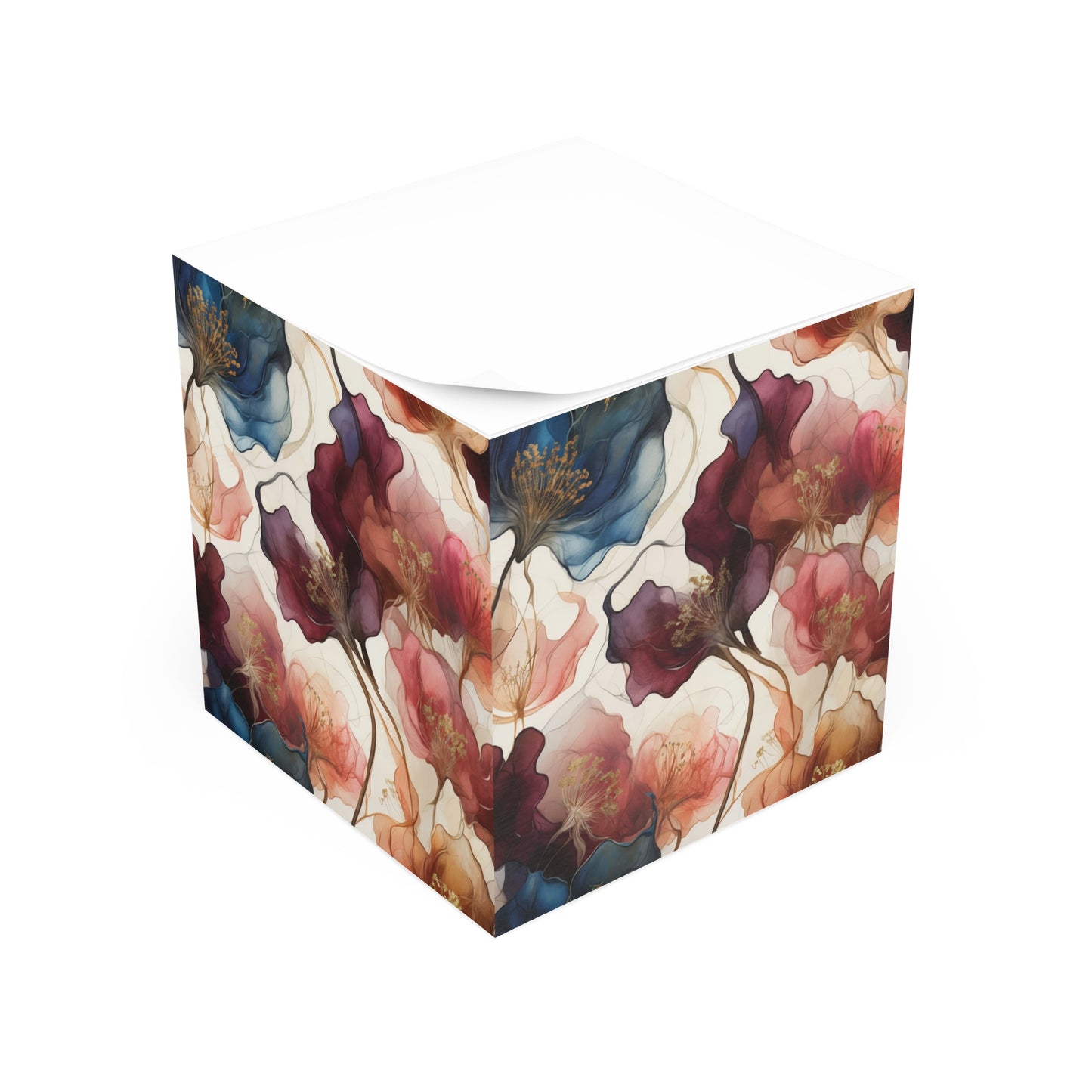 Floral Note Cube – Stylish Desk Organizer for Notetaking & Reminders