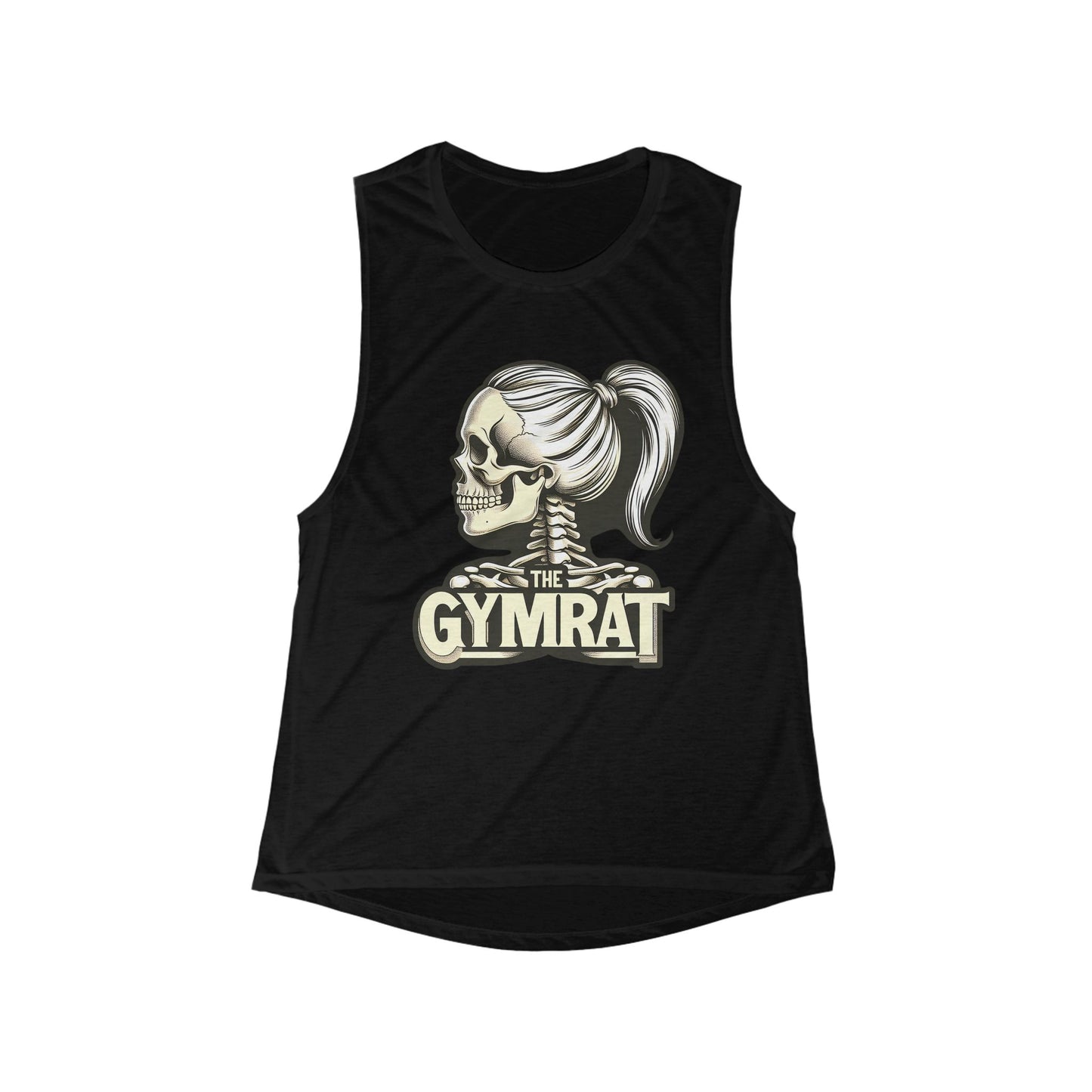 Gym Rat Women's Flowy Muscle Tank, Workout Shirt, Fitness Top, Casual Summer Wear, Gym Apparel, Gift for Fitness Enthusiasts