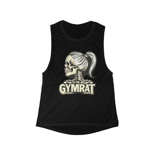 Gym Rat Women's Flowy Muscle Tank, Workout Shirt, Fitness Top, Casual Summer Wear, Gym Apparel, Gift for Fitness Enthusiasts