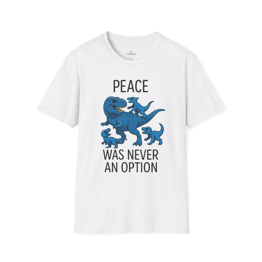 Dinosaur Peace Graphic Tee, Funny T-Shirt for Dino Lovers, Gift for Kids and Adults, Unique Playful Apparel, Casual Everyday Wear