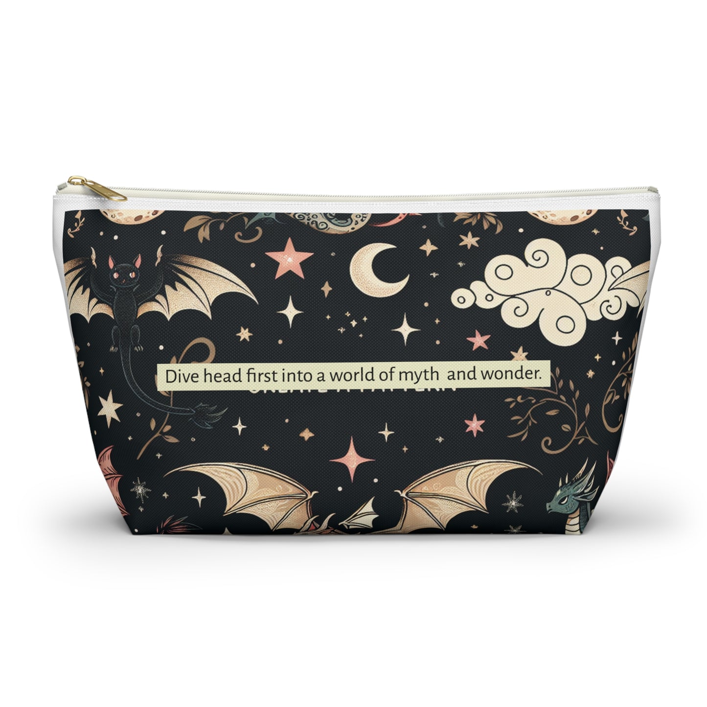 Mystical Dragon Accessory Pouch, Cute Makeup Bag, Fantasy Themed Pouch, Gift for Dragon Lovers, Organizer for Travel Essentials