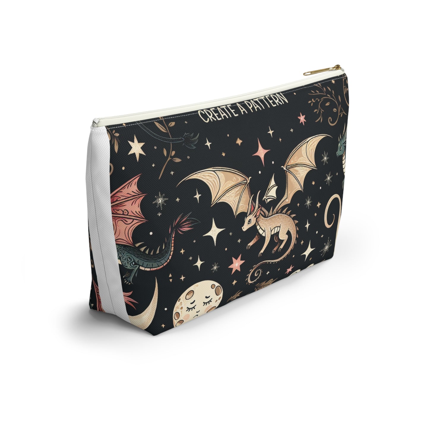 Mystical Dragon Accessory Pouch, Cute Makeup Bag, Fantasy Themed Pouch, Gift for Dragon Lovers, Organizer for Travel Essentials