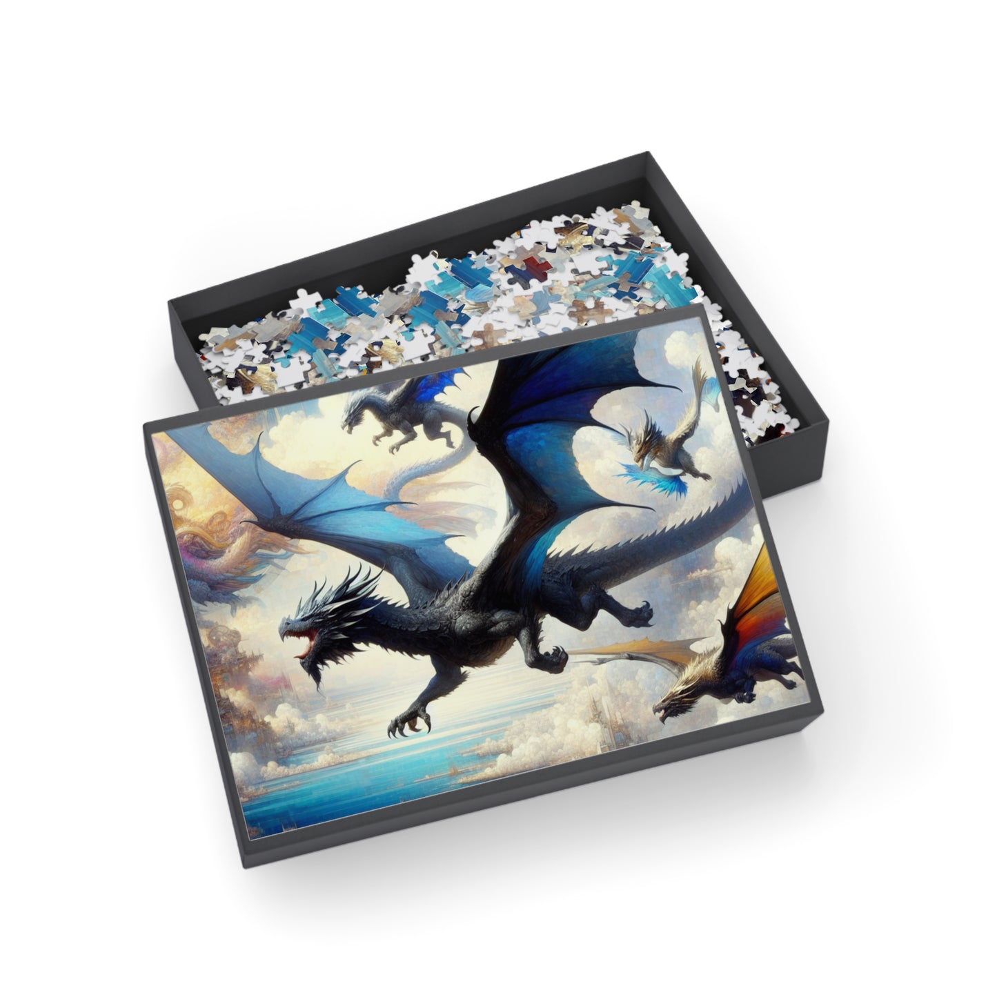 Fantasy Dragon Puzzle - 96, 252, 500, 1000-Piece, Jigsaw Game for Family Fun, Gift for Puzzle Lovers, Home Décor, Magical Adventure