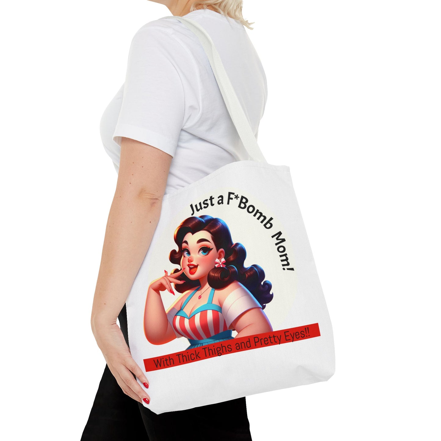 Just a F'Bomb Mom Tote Bag | Fun Mother's Day Gift, Travel Shoulder Bag, Chic Organizer, Everyday Tote, Unique Mom Accessory