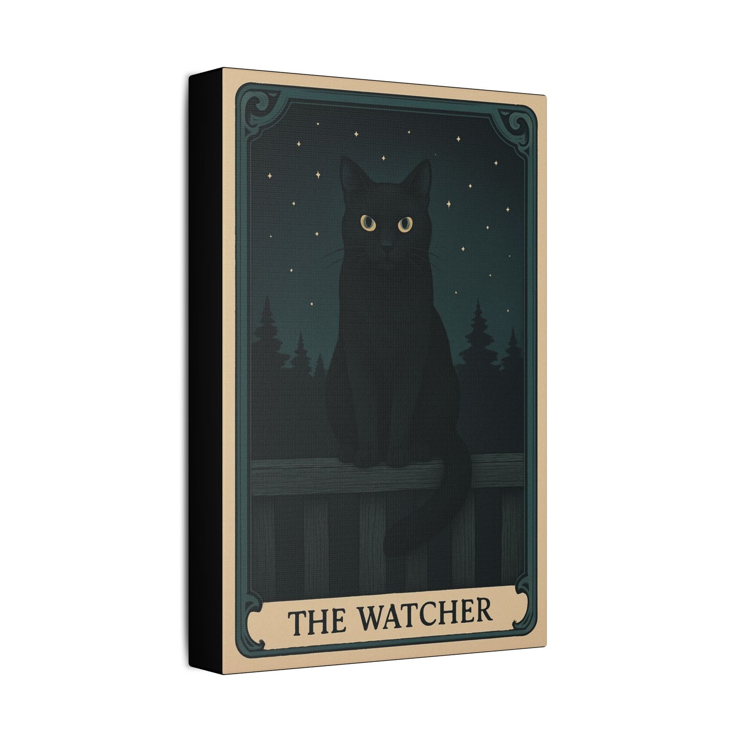 Black Cat Wall Art - 'The Watcher' Canvas Print