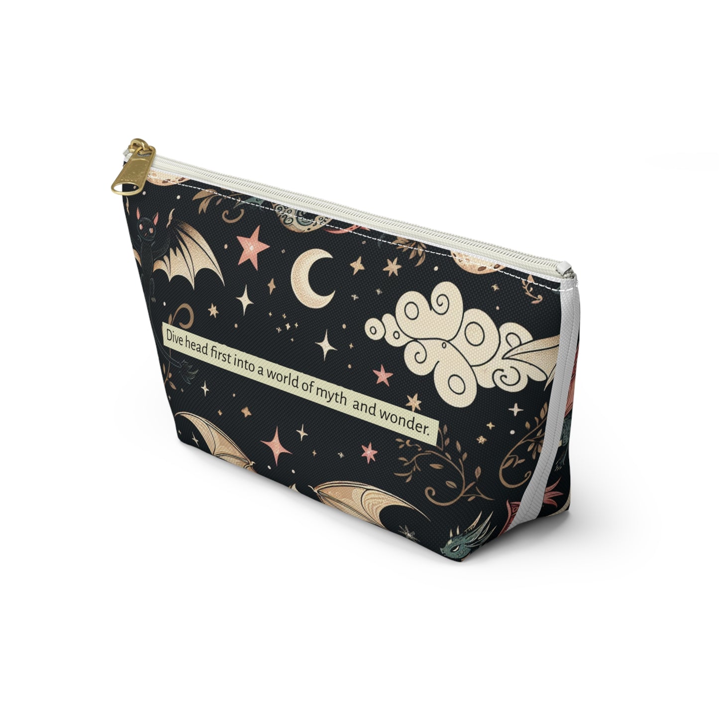 Mystical Dragon Accessory Pouch, Cute Makeup Bag, Fantasy Themed Pouch, Gift for Dragon Lovers, Organizer for Travel Essentials